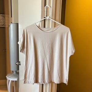 J Jill Luxe Soft Cream Short Sleeve Tee Size M
